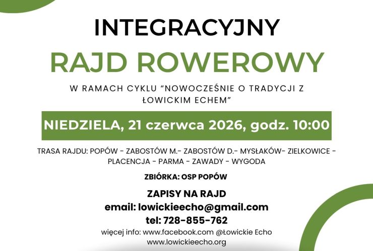 INTEGRACYJNY RAJD ROWEROWY 21.06.2026